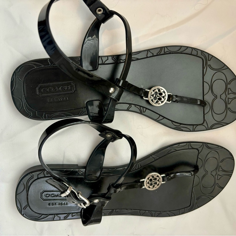 Coach Black Sandals (plastic like jellies)
